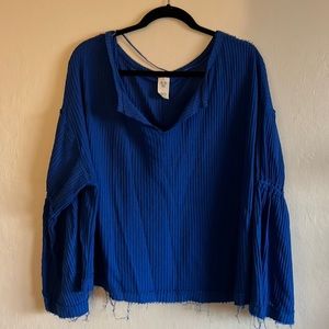 We The Free Royal Blue Bell Sleeve Tee